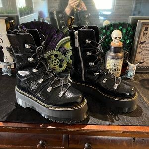 Dr Martens Size 7 Ghilana Max Patent Boots punk goth rave platform combat